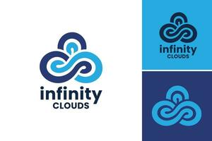 Infinity Clouds Logo is a design asset that represents a logo with clouds in an infinite shape. This asset is suitable for companies or brands related to technology, cloud computing vector