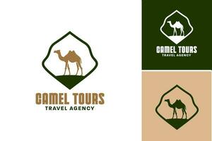 Camel Tours Logo Design is a catchy and appealing design asset that is perfect for businesses or organizations offering camel tours as part of their services. vector