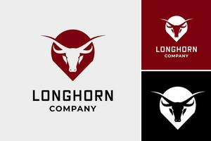 Longhorn logo diseño se refiere a un diseño activo presentando el icónico Longhorn símbolo, a menudo asociado con fuerza y resiliencia. esta activo es Perfecto para negocios vector