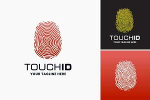 Touch ID logo design with fingerprint is a graphic design asset suitable for businesses or brands related to biometric security, technology vector