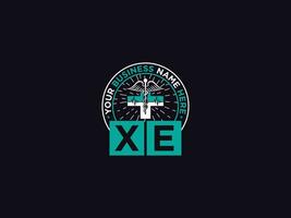 Minimal Xe Medical Logo, Monogram Xe ex Clinical Logo Letter Vector