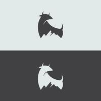Bull Mountain Logo Vector Icon Illustration, a combination of mountains and bulls. Suitable for outdoor business, adventure etc
