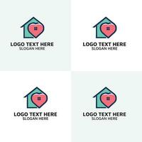 logotipo de construcción con estilo de arte lineal. resumen del edificio de la ciudad para la inspiración del diseño del logotipo y el diseño de la tarjeta de visita vector