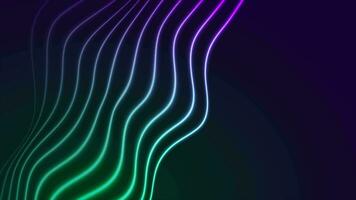 Abstract futuristic green violet neon wavy motion background video