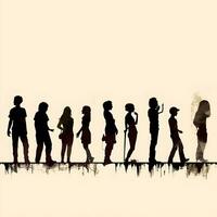 people silhouette isolated human person male female business black generative Ai. photo