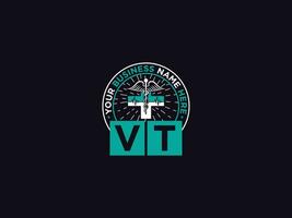 Clinical Vt Logo Icon, Medical Vt tv Logo Letter Design For Doctors vector