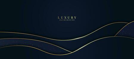 Luxurious dark blue background with sparkling gold and glitter. modern elegant abstract background vector