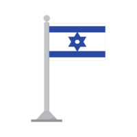 Flag of Israel on flagpole isolated png