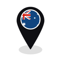 Flag of Australia flag on map pinpoint icon isolated black color png