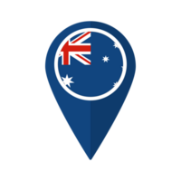 Flag of Australia flag on map pinpoint icon isolated blue color png