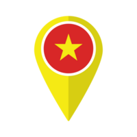 Flag of Vietnam flag on map pinpoint icon isolated yellow color png