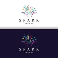 Firework Logo, Modern Abstract Design Simple Colorful Spark, Vector Template Illustration