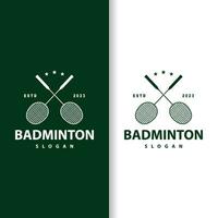 Badminton Logo, Simple Badminton Racket Design, Retro Vintage Minimalist Sports Concept vector