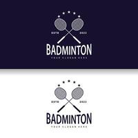 Badminton Logo, Simple Badminton Racket Design, Retro Vintage Minimalist Sports Concept vector