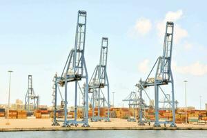 large cranes in the port of malta photo