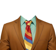 Brown Suit Blazer for boys. Art clothing design company by AI Generative png