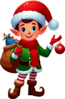 Elf von Weihnachten Illustration generativ ai png