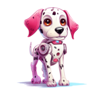 Cartoon dog robots. T-Shirt, Sticker. Funny cyborg. AI Generated png