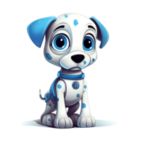 dibujos animados perro robots camiseta, pegatina. gracioso ciborg ai generado png