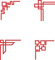conjunto de chino tradicional esquina. con sencillo forma. vector ilustración.