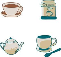 Set of Coffee Making Equipment. Vector Illustration.