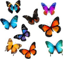 Colorful butterfly clipart for decoration. AI-generated. png