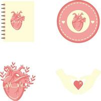 World Heart Day Icon Set. With Simple Design. Isolated Vector Icon.