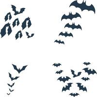 conjunto de Víspera de Todos los Santos murciélago silueta ilustración. aislado vector. vector