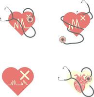 World Heart Day Icon Set. With Simple Design. Isolated Vector Icon.