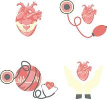 World Heart Day Icon Set. With Simple Design. Isolated Vector Icon.