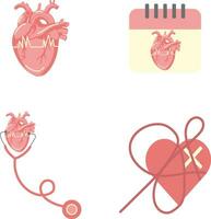 World Heart Day Icon Set. With Simple Design. Isolated Vector Icon.