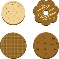 Set of Cookies Biscuit Illustration. Isolated Vector. vector