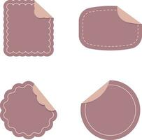 Collection of Peeling Sticker Label. Isolated Vector