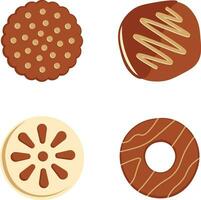 Collection of Cookies Biscuit Illustration. Vector Icon