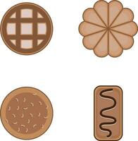 galletas galleta ilustración con diferente forma. vector icono colocar.