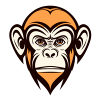 singe tête clipart - ai génératif png