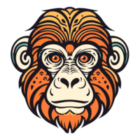 singe tête clipart - ai génératif png