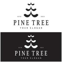 simple pine or fir tree logo, evergreen. for pine forest, adventurers, camping, nature, badges and business vector