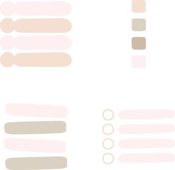 Organic List Menu With Abstract Design. Isolated Vector Set.