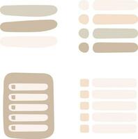 Organic List Menu With Abstract Design. Isolated Vector Set.