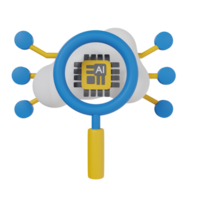 Future tech artificial intelligence 3d icon render clipart png