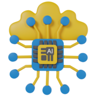 Future tech artificial intelligence 3d icon render clipart png