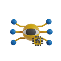 Future tech artificial intelligence 3d icon render clipart png