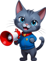 cartoon cat  holding a megaphone ai generative png