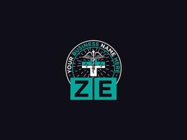 monograma Z h clínico logo, médico Z h hz logo letra vector para usted