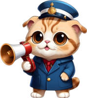 cartoon cat  holding a megaphone ai generative png