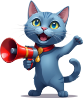 cartoon cat  holding a megaphone ai generative png