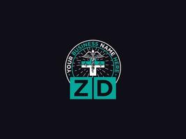 Monogram Zd Clinical Logo, Medical Zd dz Logo Letter Vector For You