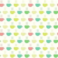 Seamless pattern with tea or coffee cups vector