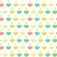 Seamless pattern with tea or coffee cups vector